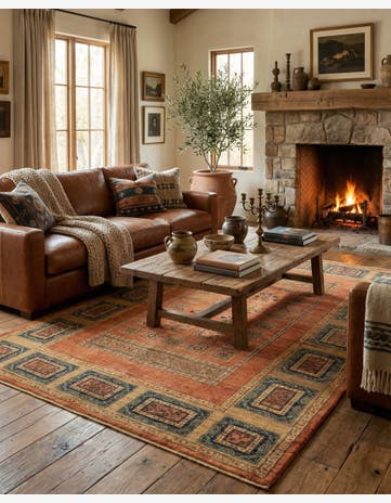 4' 9 x 6' 6 Luribaft Wool Rug