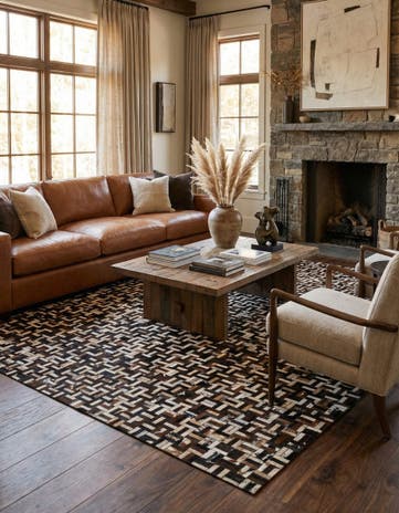 8' 2 x 10' Cowhide - Patchwork Rug