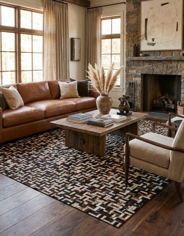 8' 2 x 10' Cowhide - Patchwork Rug