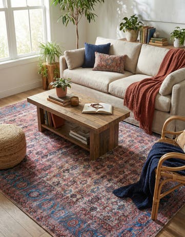 Antique Pink Washable Maahru Rug