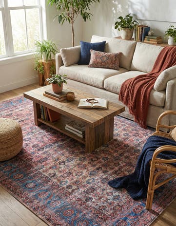 Antique Pink Washable Maahru Rug