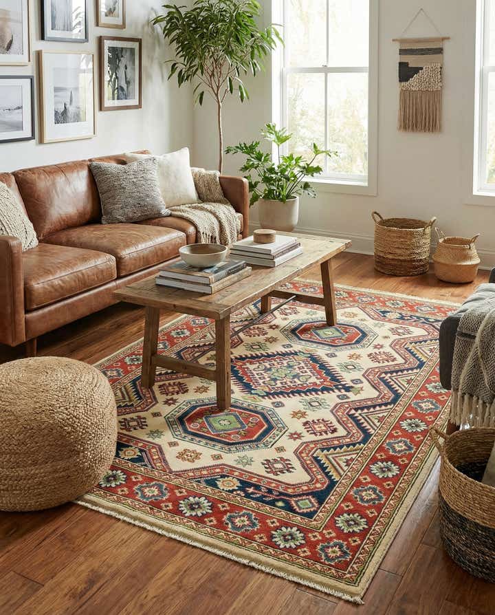 4' 1 x 5' 9 Hand Knotted Kazak Rug