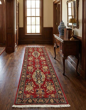 2' 6 x 6' 8 Hand Knotted Qom Persian Runner Rug