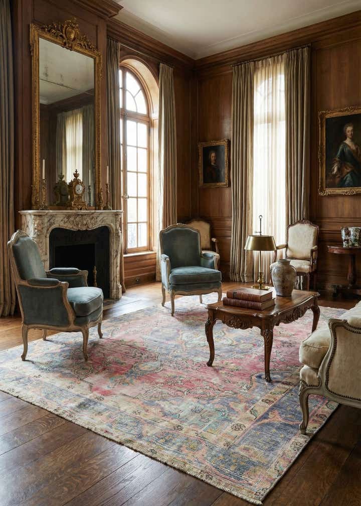 6' 6 x 9' Hand Knotted Ultra Vintage Persian Wool Rug