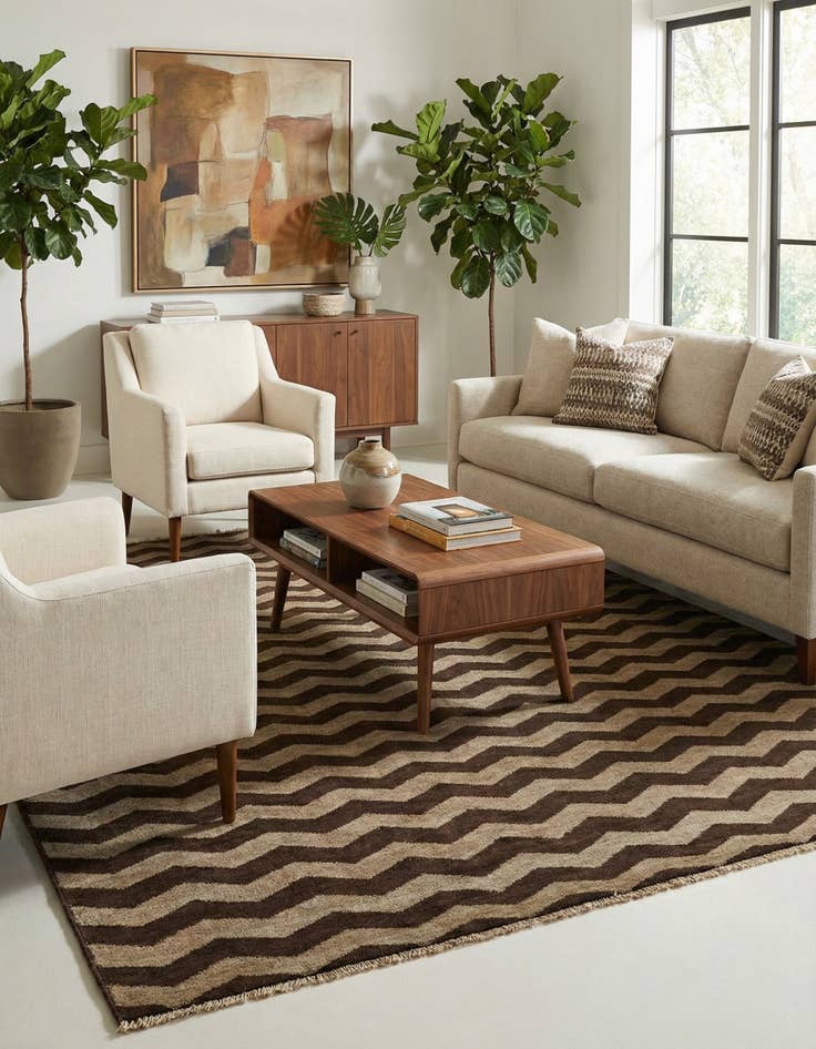 Detail image of  5' x 6' 4  Hand Knotted Modern Ziegler Rug