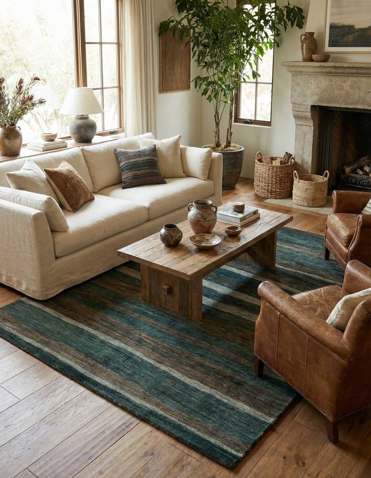 Detail image of 5' x 6' 9  Hand Knotted Gabbeh Wool Rug