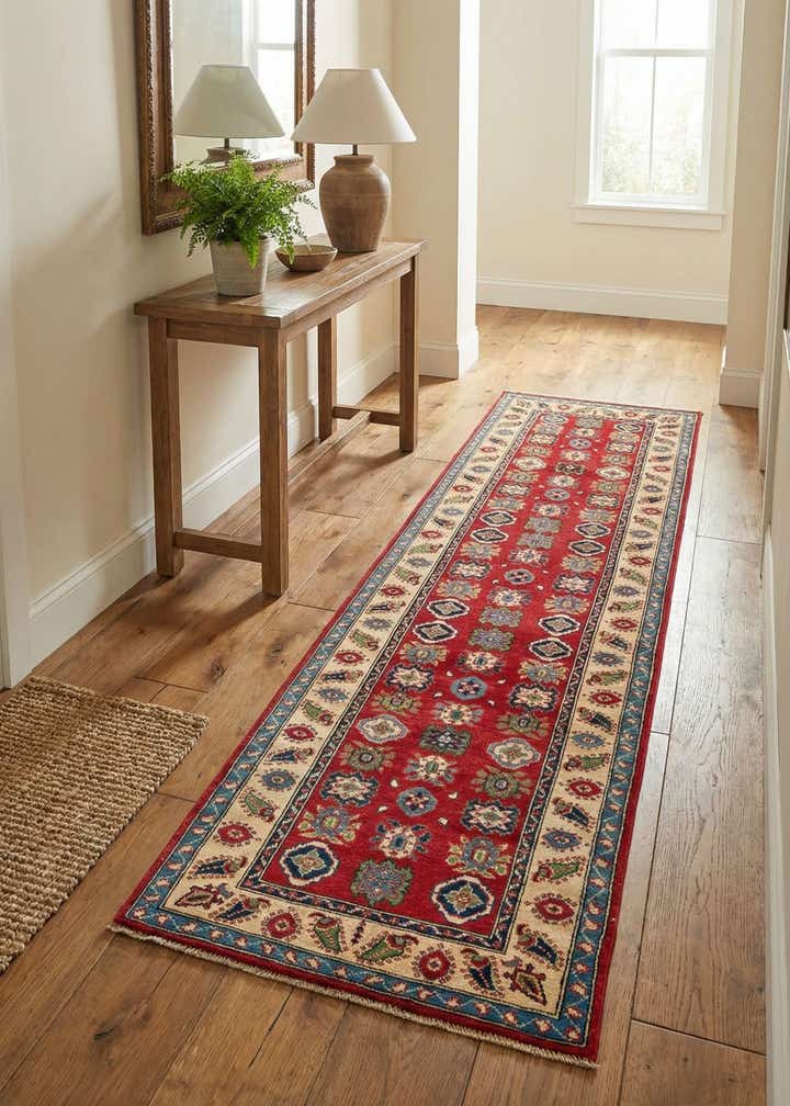 2' 9 x 9' 8 Hand Knotted Kazak Runner Rug
