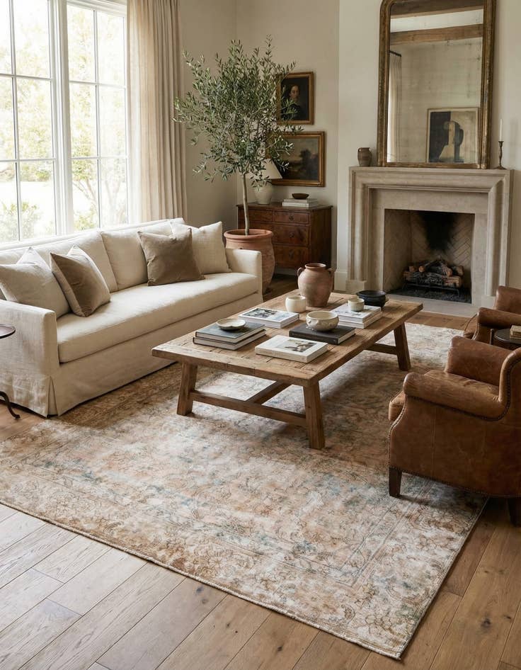 Detail image of 8' 2 x 11'  Hand Knotted Ultra Vintage Persian Wool Rug