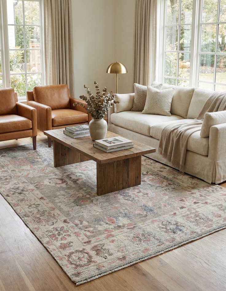 Detail image of 5' 8 x 9' 1 Hand Knotted Oushak Wool Rug