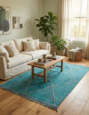 5' 5 x 7' 8 Hand Woven Kilim Modern Wool Rug
