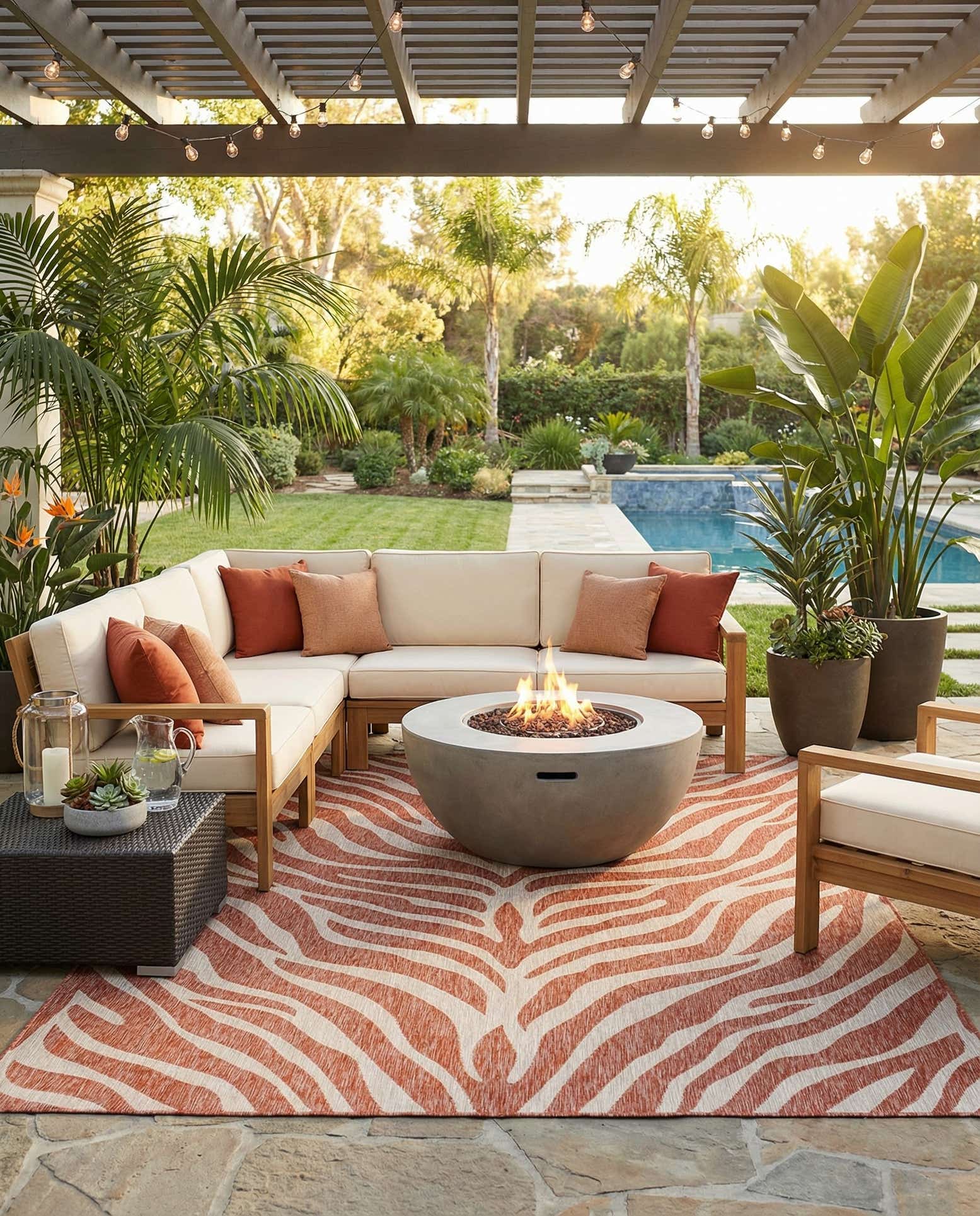 10' x 14' Easy-Clean Safari Indoor / Outdoor Rug