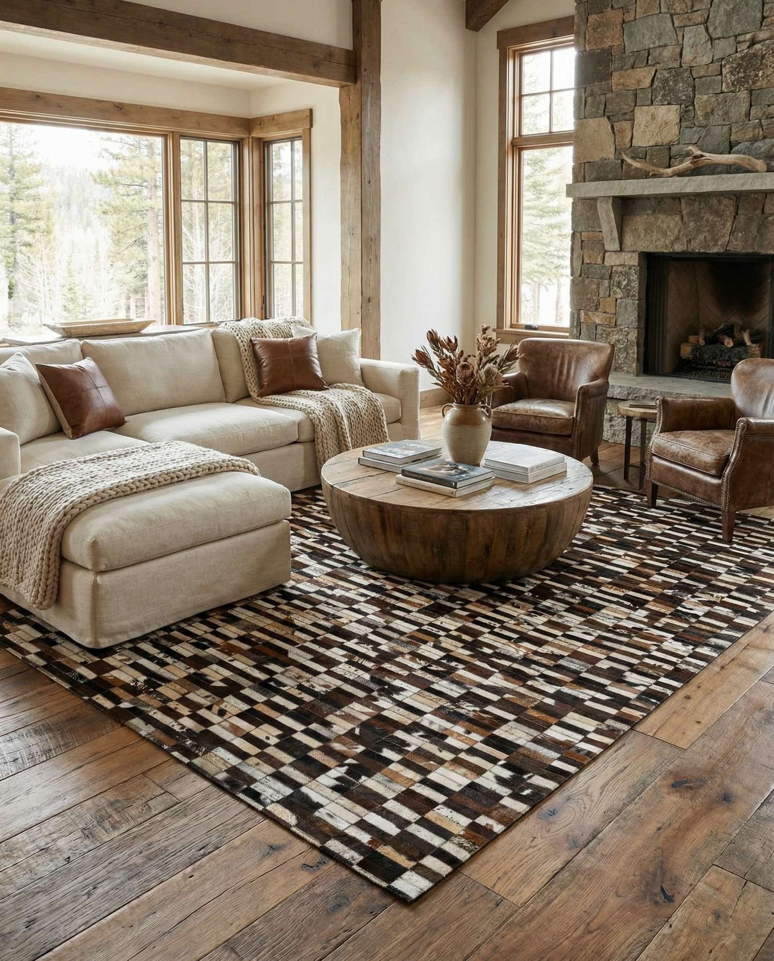 5' 2 x 7' 11 Cowhide - Patchwork Rug