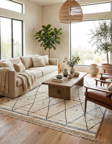 9' 4 x 12' Hand Knotted Moroccan Wool Rug