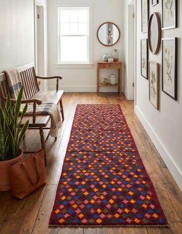 2' 9 x 9' 7 Hand Knotted Balouch Wool Runner Rug