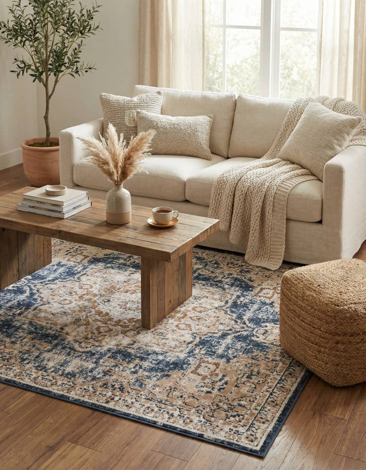 Detail image of  5' 3 x 5' 3 Eliza Square Rug