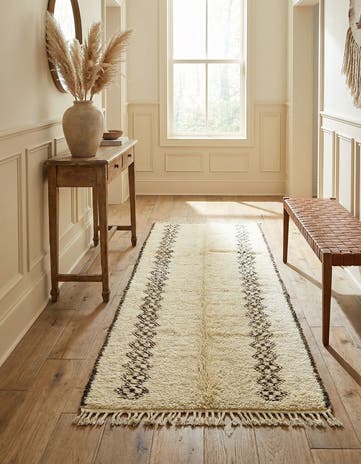4' 6 x 8' 2 Hand Knotted Moroccan Wool Runner Rug
