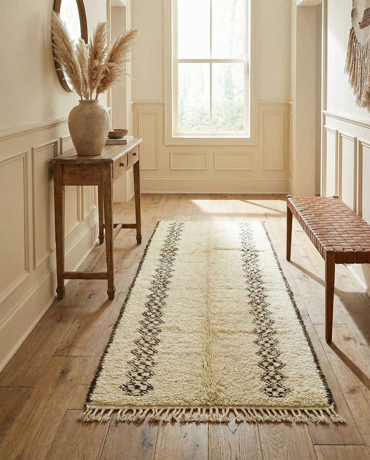 4' 6 x 8' 2 Hand Knotted Moroccan Wool Runner Rug