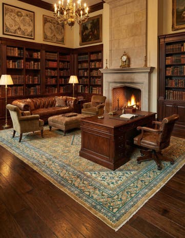9' 10 x 13' 2 Hand Knotted Farahan Persian Wool Rug