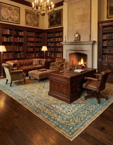 9' 10 x 13' 2 Hand Knotted Farahan Persian Wool Rug