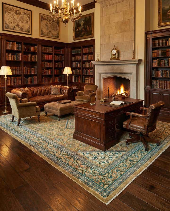 9' 10 x 13' 2 Hand Knotted Farahan Persian Wool Rug