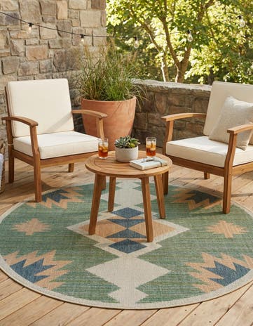 6' x 6' Easy-Clean Baja Indoor / Outdoor Round Rug