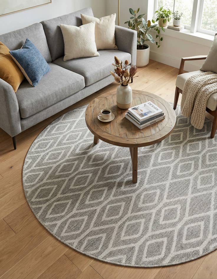 Detail image of 4' x 4'  Washable Jill Zarin Turks and Caicos Indoor / Outdoor Round Rug