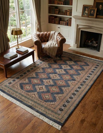 4' 2 x 5' 7 Hand Knotted Bokhara Oriental Rug