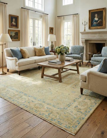 9' 2 x 11' 6 Hand Knotted Peshawar Ziegler Rug