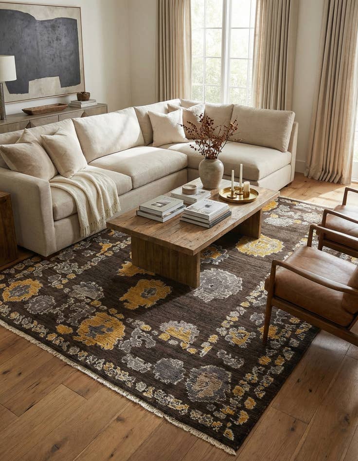 Detail image of 8' 1 x 10' 6  Hand Knotted Oushak Wool Rug