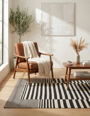 4' 2 x 5' 10 Hand Woven Kilim Modern Wool Rug