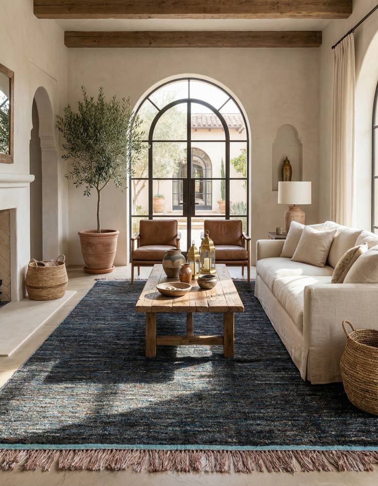 Detail image of  7' 7 x 10' 5  Hand Knotted Moroccan Wool Rug