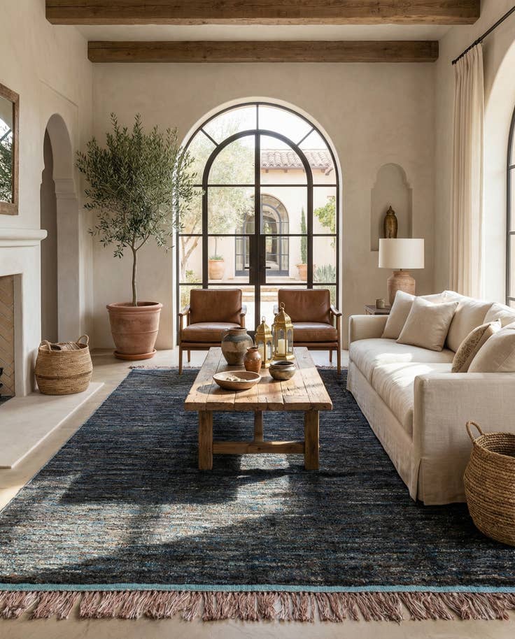 Detail image of 7' 7 x 10' 5 Hand Knotted Moroccan Wool Rug