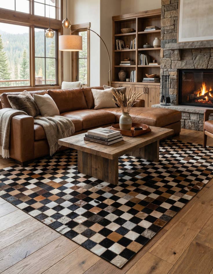 Detail image of  5' x 8' Cowhide Leather Rug