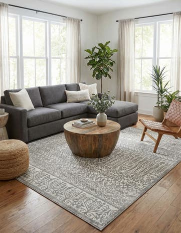 Jill Zarin Gray Uptown Cloisters Square Rug