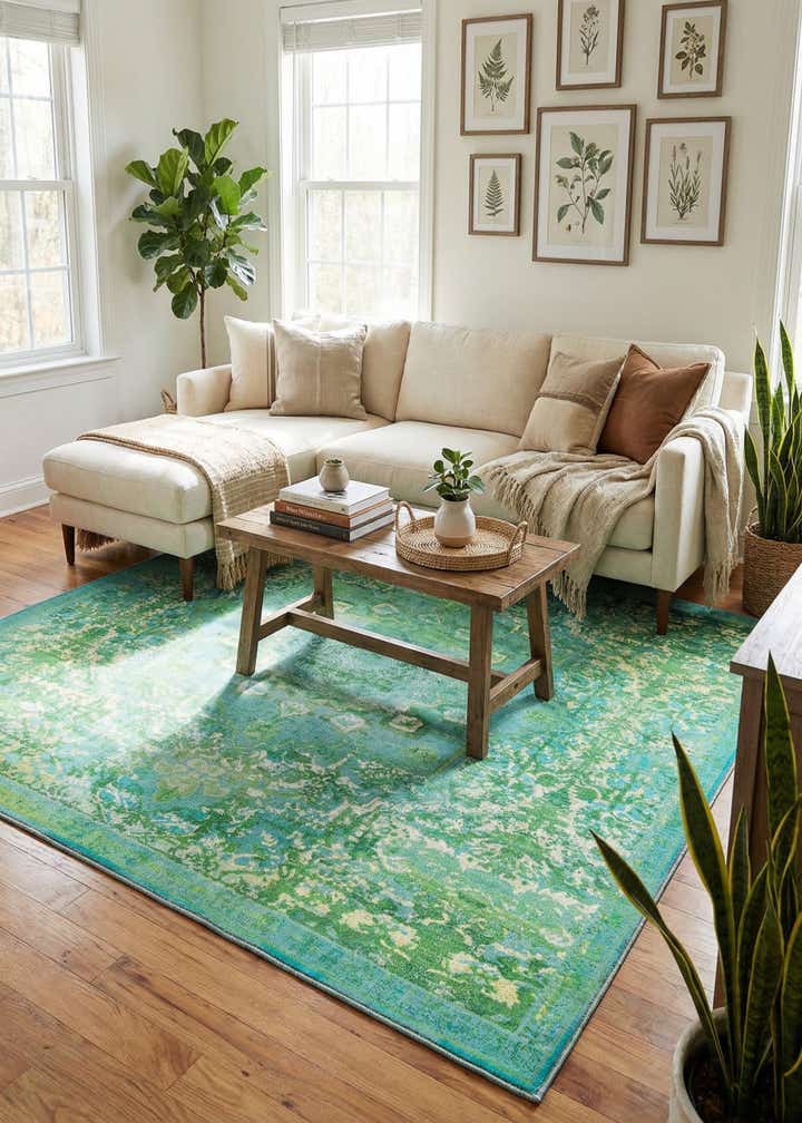 7' 3 x 7' 3 Washable Renaissance Square Rug
