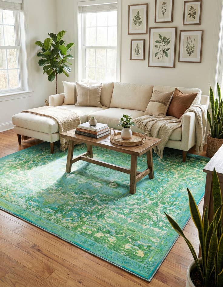 Detail image of 7' 3 x 7' 3  Washable Renaissance Square Rug