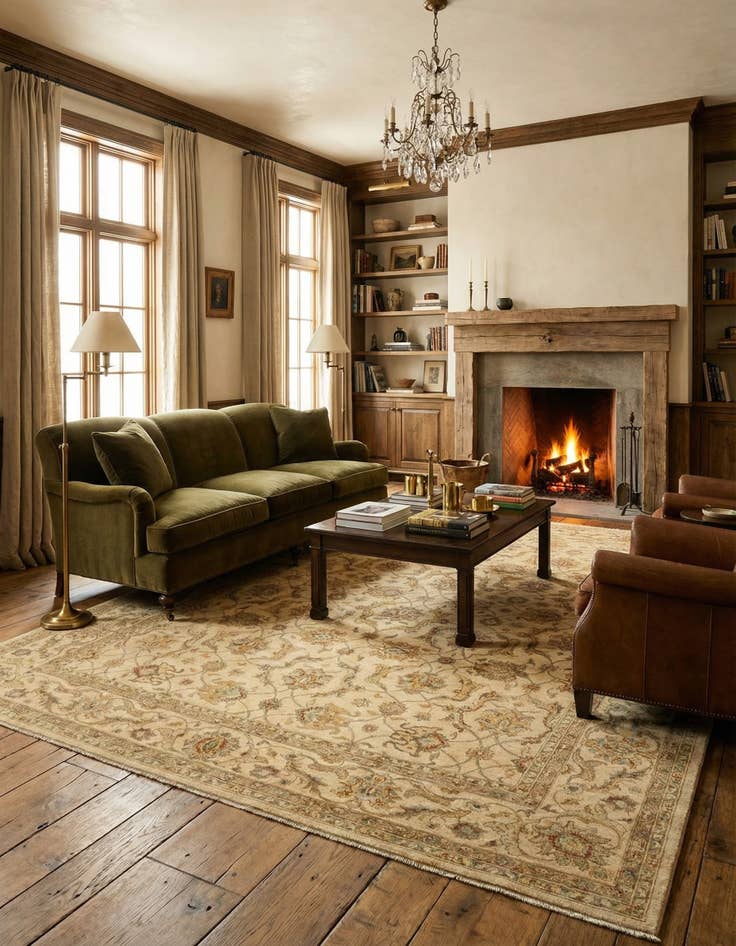 Detail image of 8' 11 x 12' Ziegler Wool Rug