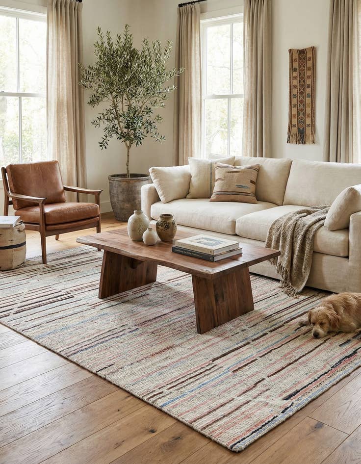 Detail image of 5' 10 x 8' 10  Hand Knotted Moroccan Wool Rug