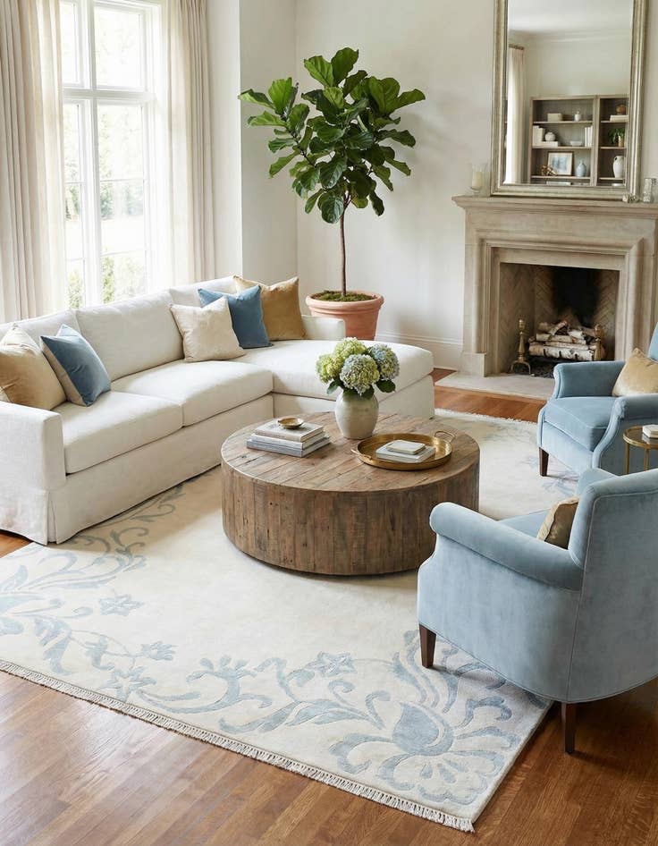 Detail image of 6' 7 x 9' 11  Hand Knotted Darya Wool Rug