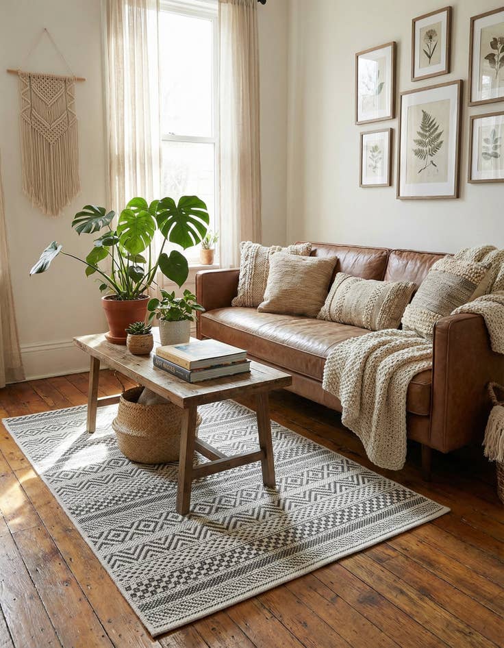 Detail image of 2' x 3'  Washable Striped Indoor / Outdoor Rug