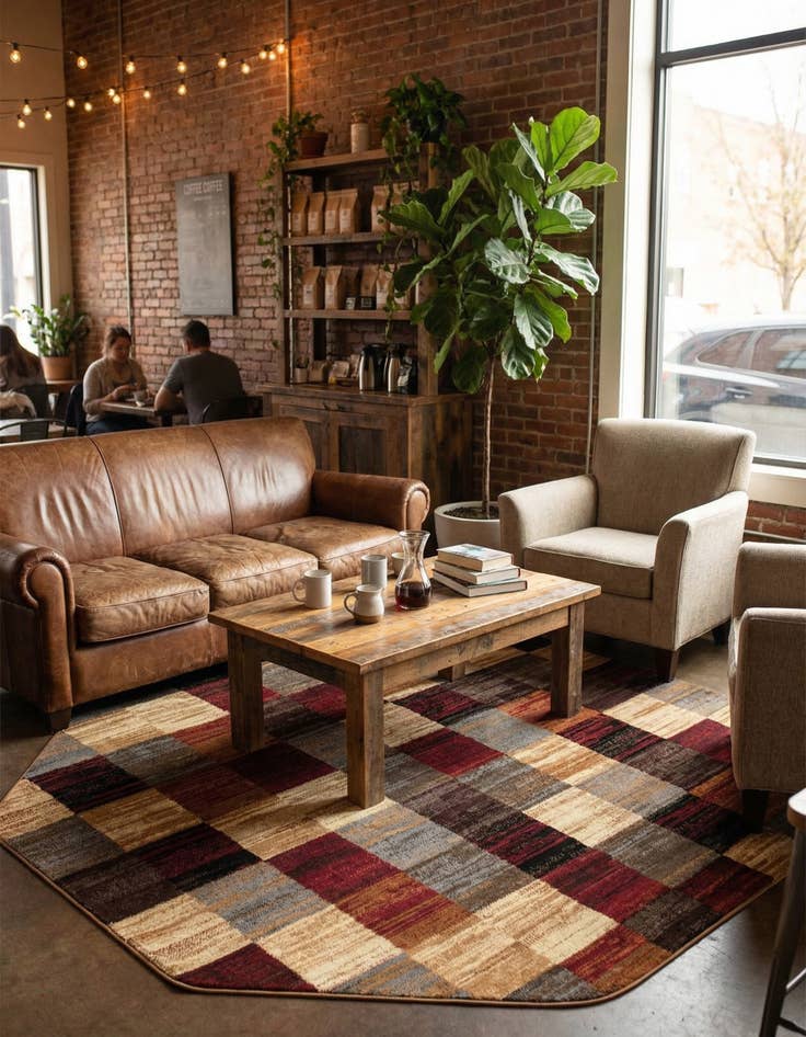Detail image of 7' x 7' Coffee Shop Octagon Rug