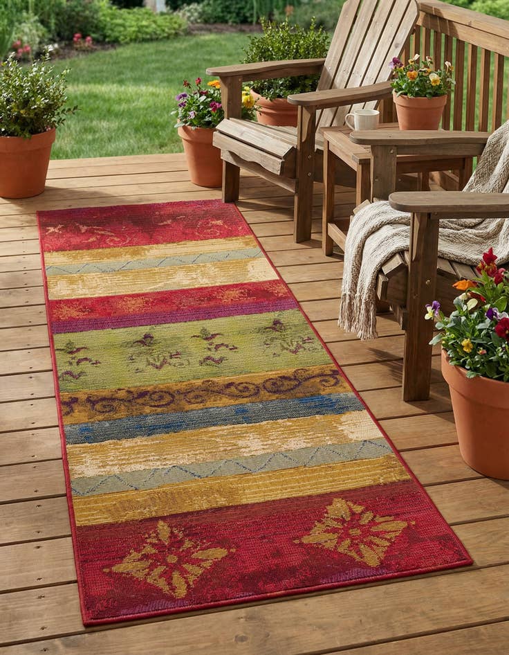 Detail image of 2' x 5'  Washable Modern Indoor / Outdoor Runner Rug
