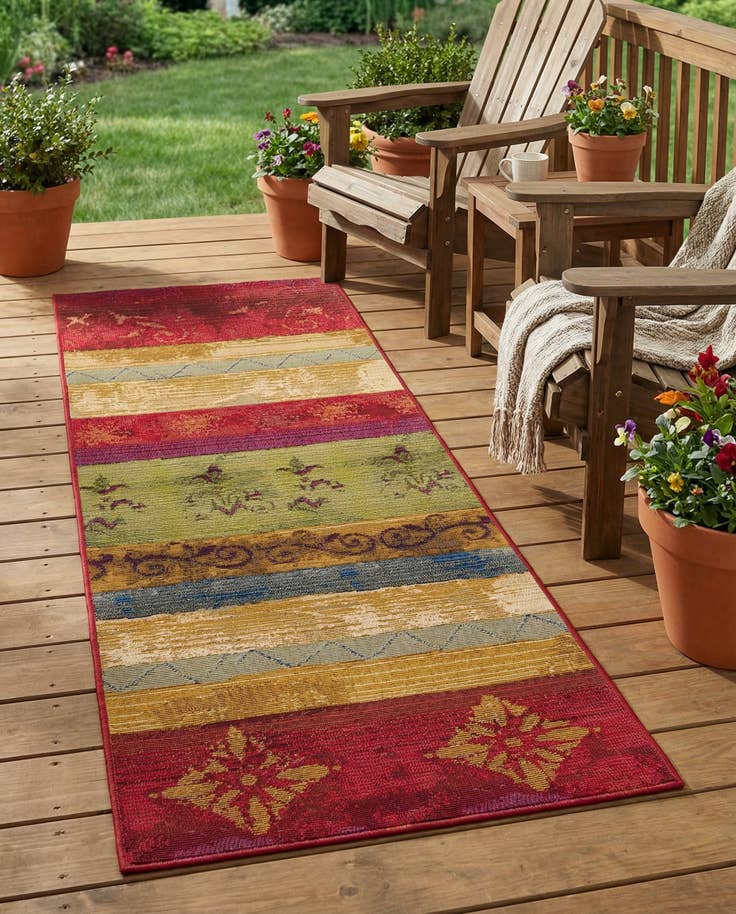 Detail image of 2' x 5' Easy-Clean Modern Indoor / Outdoor Runner Rug