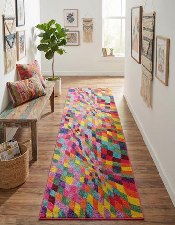 Washable Hyacinth Runner Rug