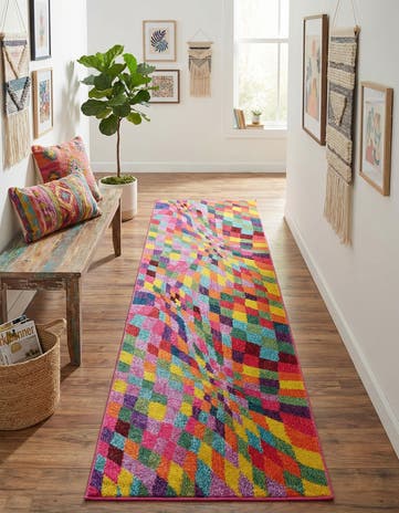 Washable Hyacinth Runner Rug