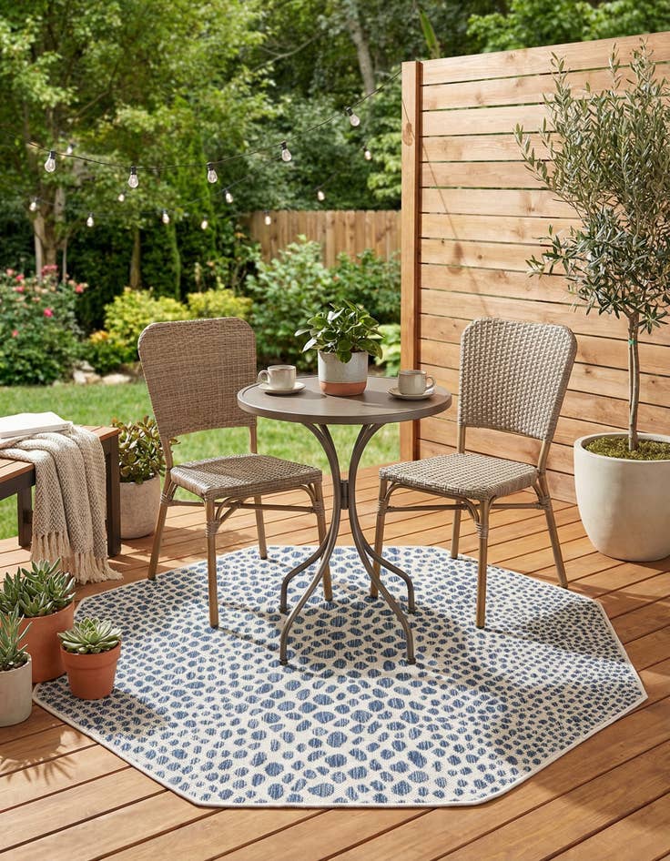 Detail image of 4' x 4'  Washable Jill Zarin Cape Town Indoor / Outdoor Octagon Rug