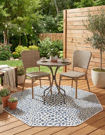 4' x 4' Easy-Clean Jill Zarin Cape Town Indoor / Outdoor Octagon Rug