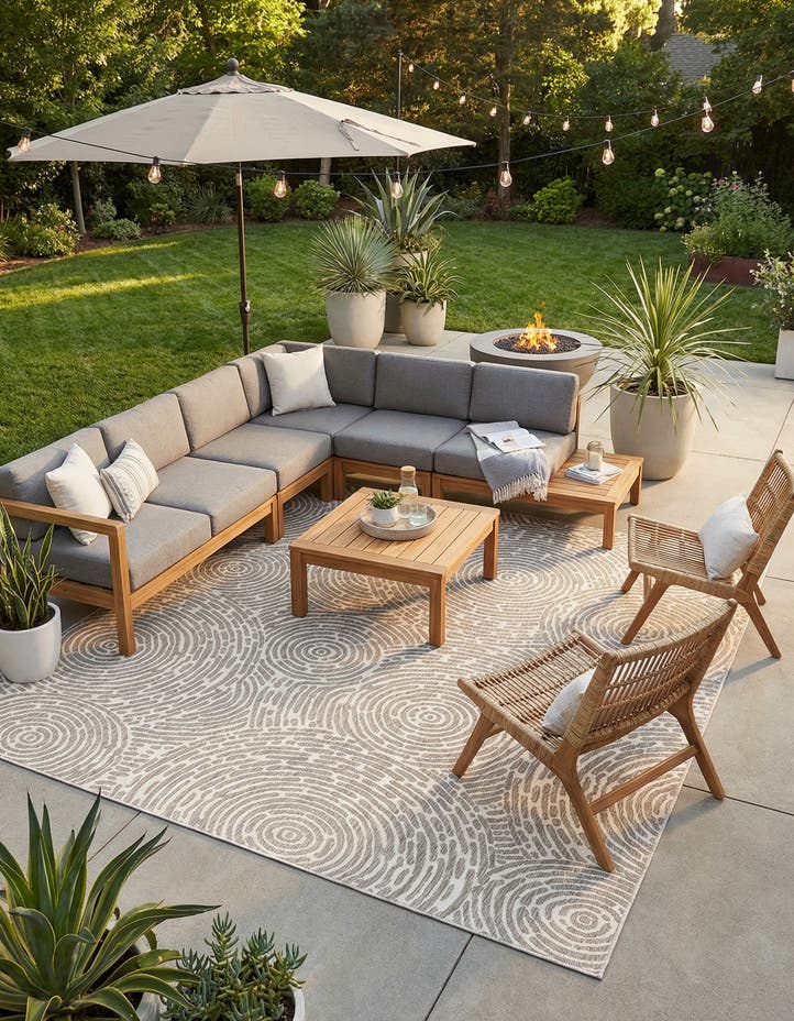 13' x 13' Easy-Clean Modern Indoor / Outdoor...