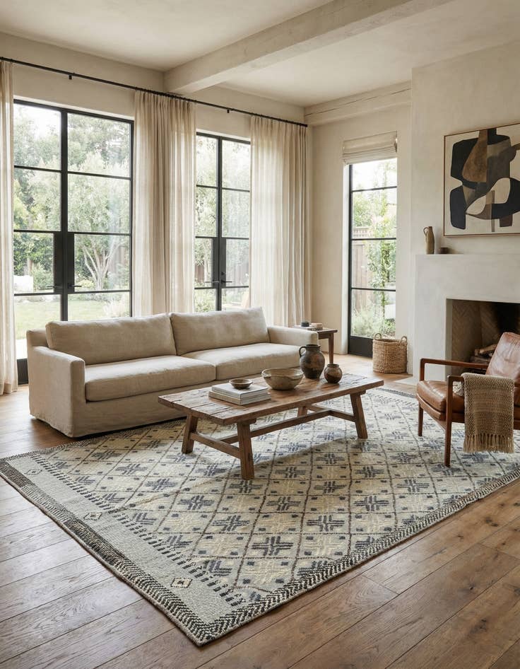 Detail image of  8' 5 x 12' 4  Hand Knotted Moroccan Wool Rug