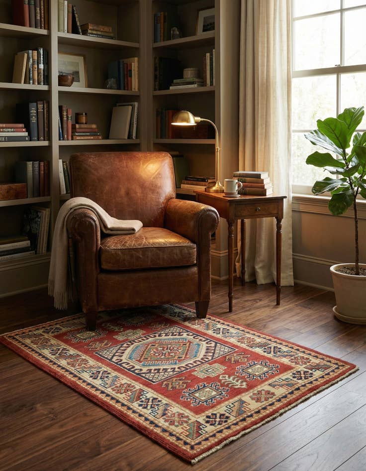 Detail image of 2' 9 x 3' 10 Hand Knotted Kazak Rug